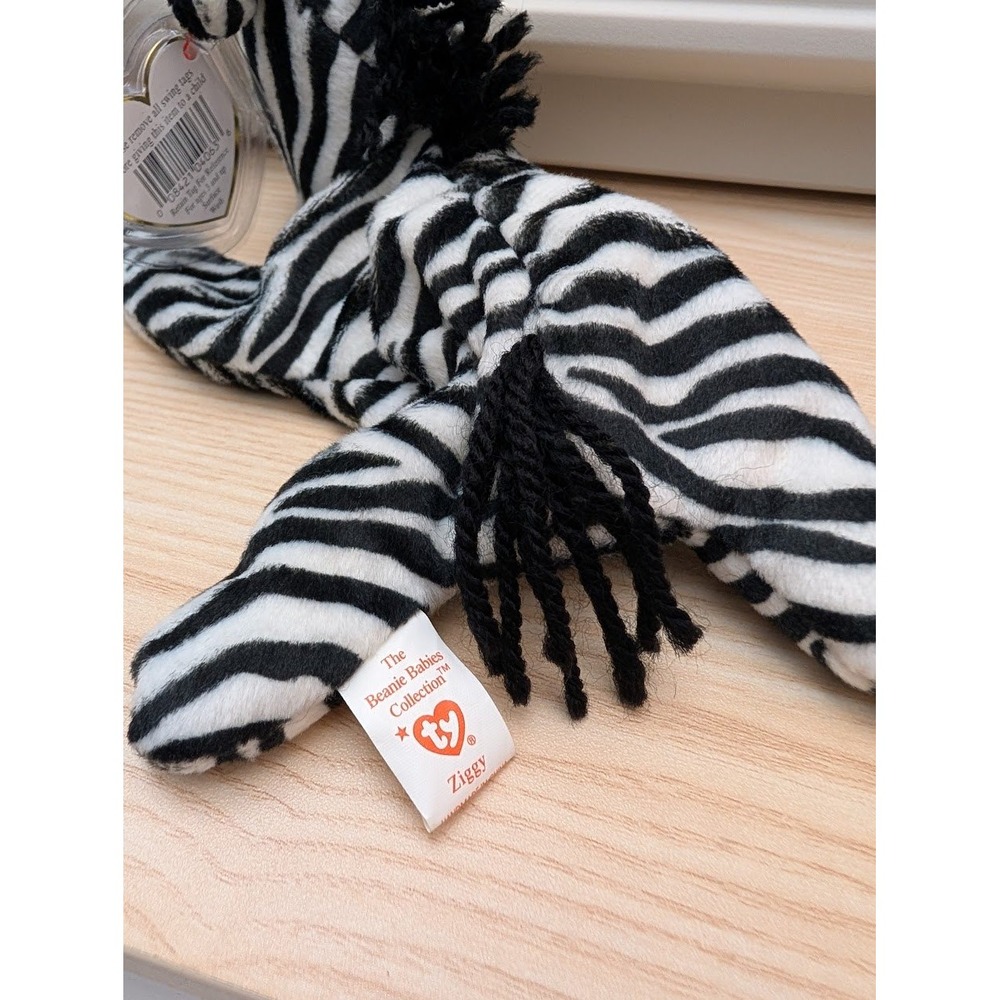 TY Beanie Baby Ziggy Zebra Plush Toy Kids Collectibles Classroom Animals 1995 - Picture 7 of 7
